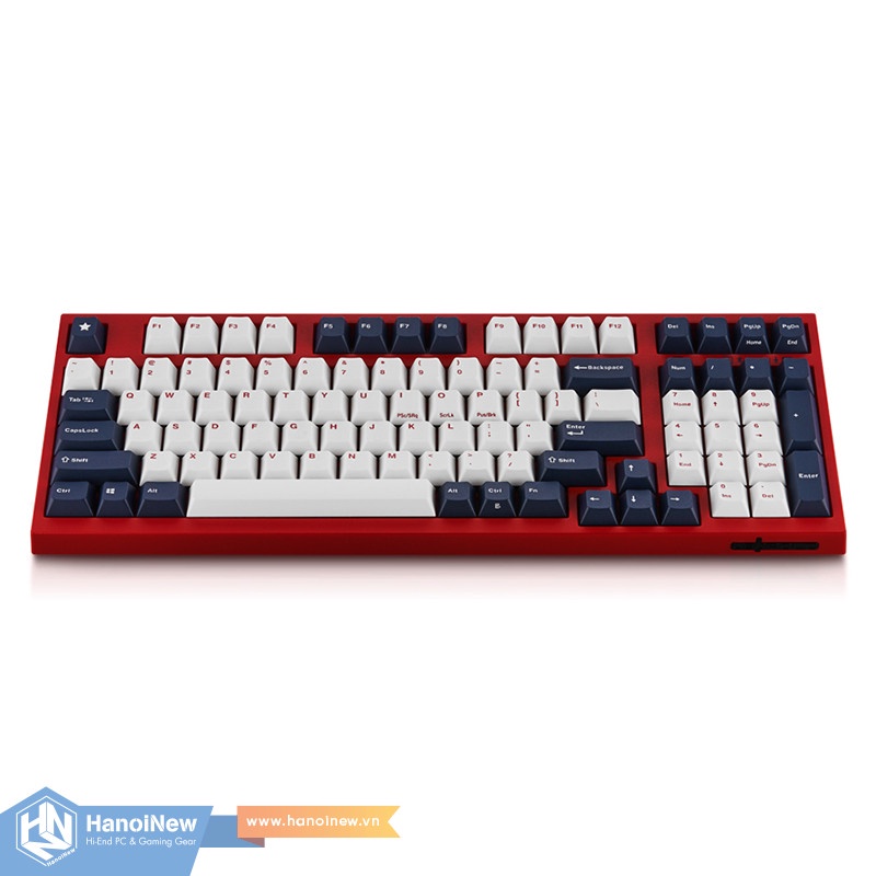 Bàn Phím Cơ Leopold FC980M PD BT White Navy Red Font Blue Star  Bluetooth