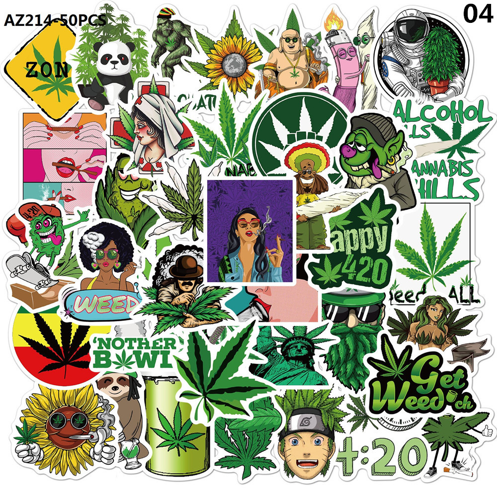 【sweet】50Pcs students cartoon cute Plants Graffiti Waterproof Removable Stickers for Notebook computer Sticker Decals