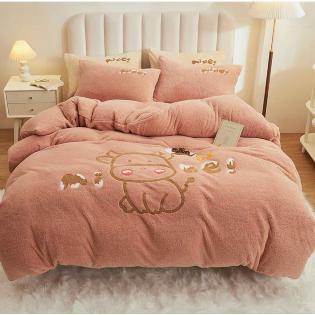 Set 4 món ga gối nỉ bông tuyết, ga gối nỉ dày dặn đủ kich thước từ 1m2 đến 2m2 hàng nhập loại 1