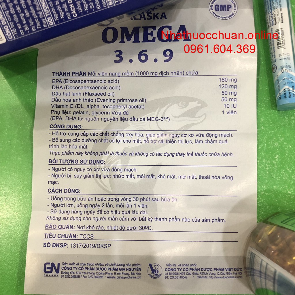 Alaska Omega 369 Gia Nguyễn (L/100 viên)