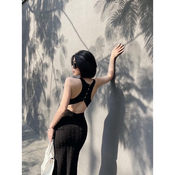 💕 ĐẦM BODY VÁY BODY XỐP KHOÉT LƯNG SEXY 💕GIMI ( Kèm ảnh thật