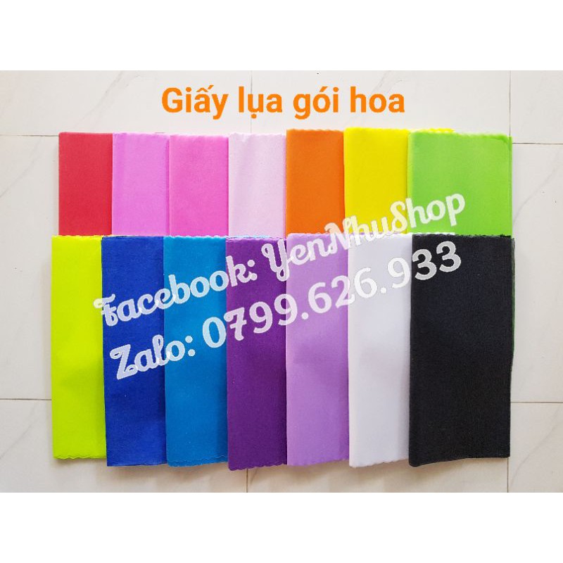 10 tờ giấy lụa gói hoa cùng màu