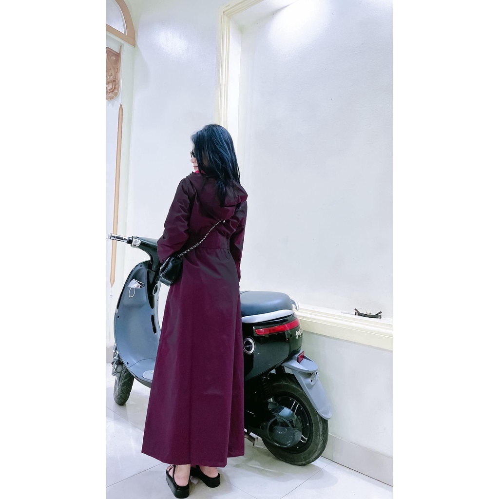 Bảng size M - Áo mưa mangto nữ 2 lớp cao cấp dáng xòe không xẻ sau đi mưa đi gió 2022 - chính chủ shop Chuli chụp
