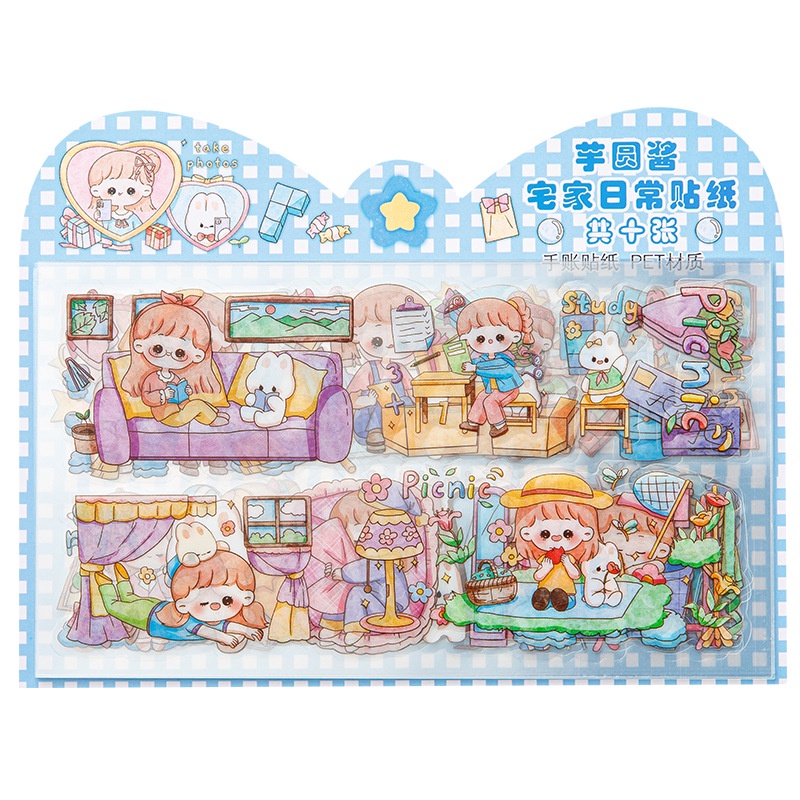 Miếng Dán PET Chống Thấm Nước Họa Tiết Dễ Thương Trang Trí Sổ Tay