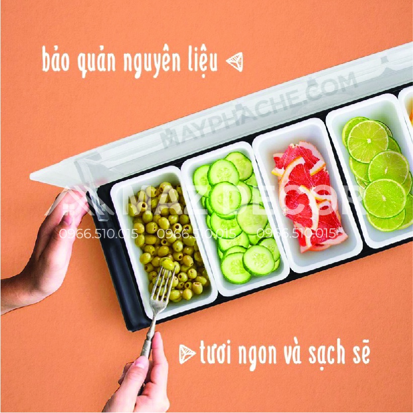 SALE GIÁ SỈ TẠI XƯỞNG Khay topping 3-4-5-6 ngăn chứa đựng đồ hoa quả decor, thạch nhựa có nắp đậy