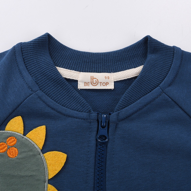 Áo Khoác Bóng Chày Bằng Vải Cotton Nhẹ In Họa Tiết Hoạt Hình Phối Khóa Kéo Cho Bé Trai 1-9 Tuổi
