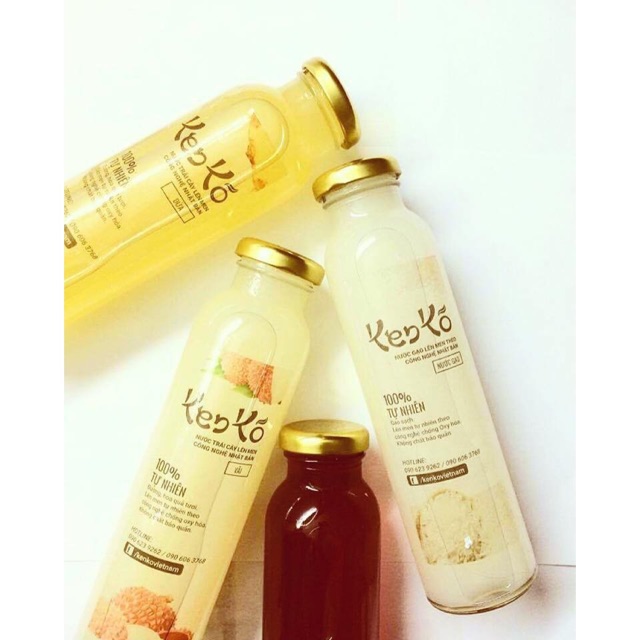 COMBO 2 Chai thuỷ tinh tròn cao 350ml (đựng mật ong, nước ép, trà sữa, detox, đựng rượu, đựng nước m