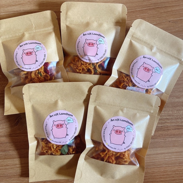 Khô gà lá chanh xé cay 200g LomDom food đồ ăn vặt Hà Nội vừa ngon vừa rẻ | BigBuy360 - bigbuy360.vn