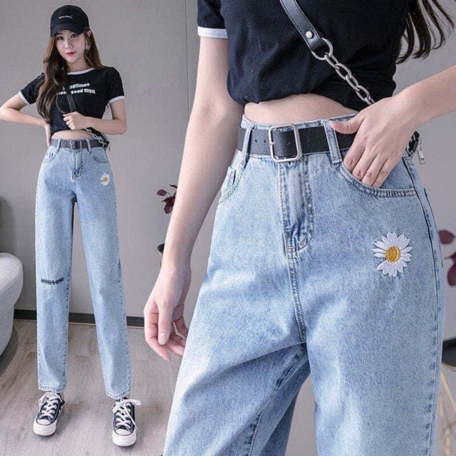 Quần jeans thêu hoa