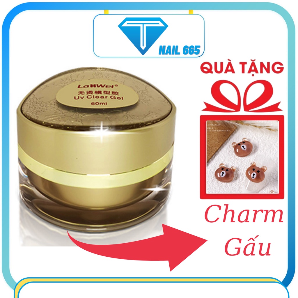 Gel đắp móng nail không nóng LWEL chính hãng , Gel đắp móng nail hũ 60ml cao câp