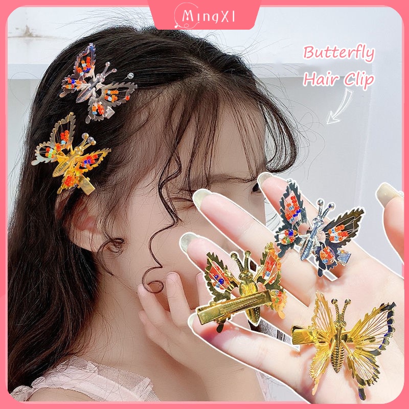 Kẹp Tóc Hình Bươm Bướm Bằng Kim Loại Phong Cách Hàn Quốc Thời Trang Thú Vị Cho Trẻ Em
