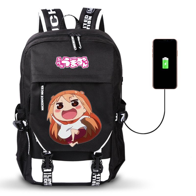 Balo Khóa Trắng Vát CÔ EM GÁI HAI MẶT Himouto! Umaru-chan anime chibi đi học cặp sách tiện lợi