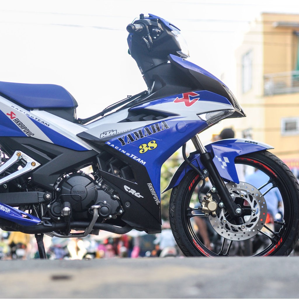 Decal Tem Xe Exciter 150 Xanh GP Bạc