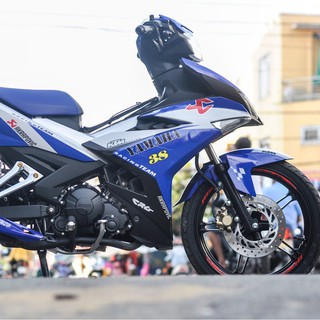 Decal Tem Xe Exciter 150 Xanh GP Bạc