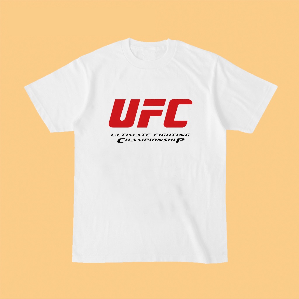 Áo Thun Tay Ngắn Cổ Tròn Dáng Rộng In Họa Tiết Ufc Màu Trắng Đen Thời Trang Cho Nam