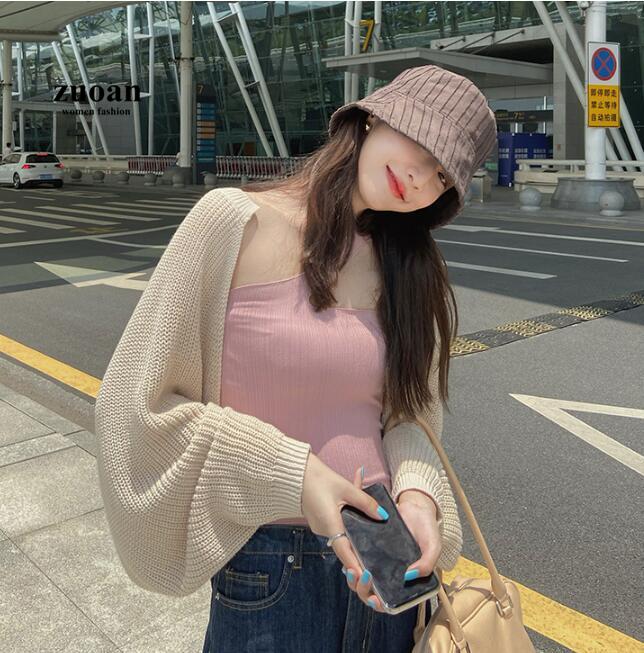 SUXI Áo Khoác Cardigan Dệt Kim Tay Dài Dáng Rộng Phong Cách Hàn Quốc Dành Cho Nữ