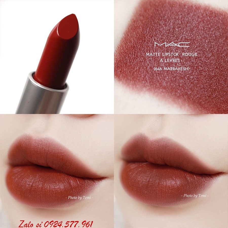 Son MAC chính hãng các màu đẹp nhất Chili, Ruby Woo, Marrakesh, son chuẩn Auth date xa