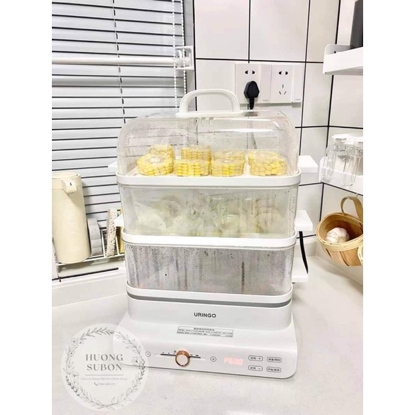 Nồi hấp điện đa năng URINGO 3 tầng  Dung tích 18L, phiên bản cao cấp, chính hãng , bảo hành 18 tháng