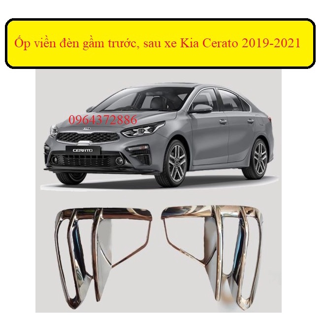 Ốp viền đèn gầm trước xe Kia Cerato 2019-2021 mạ crom cao cấp