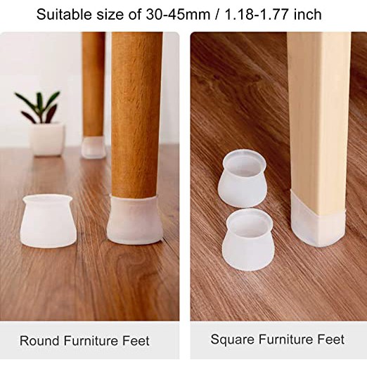 Bộ 4 miếng bọc chân bàn ghế đồ nội thất đa năng bằng silicon dày dặn không gây tiếng ồn tiện lợi cao cấp 