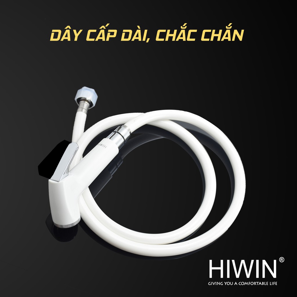 Vòi xịt vệ sinh đa năng Hiwin PJF-301 nhựa ABS trắng sứ cao cấp