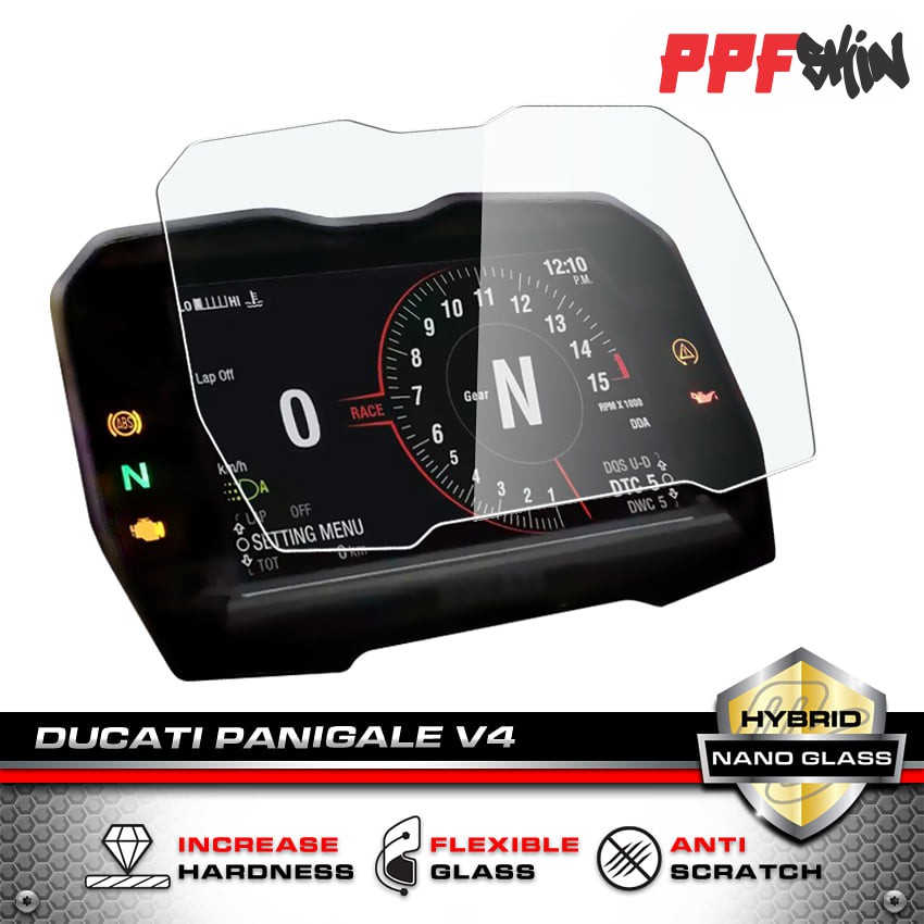 PPF Ducati Panigale V4....UPPF dán bảo vệ mặt đồng hồ xe , xước tự phục hồi vết xước dâm , www.uppf.com