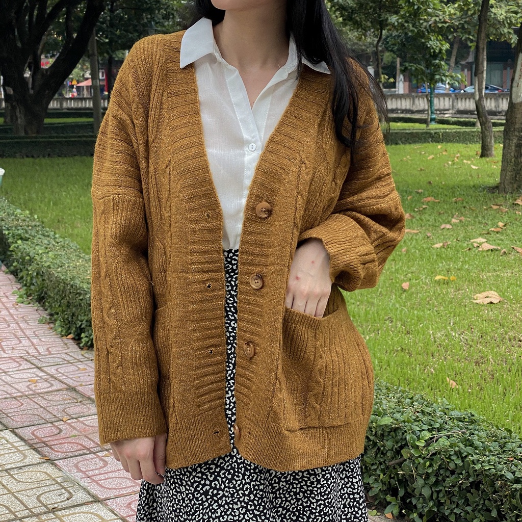 CARDIGAN LEN VẶN THỪNG DÁNG RỘNG_AK182