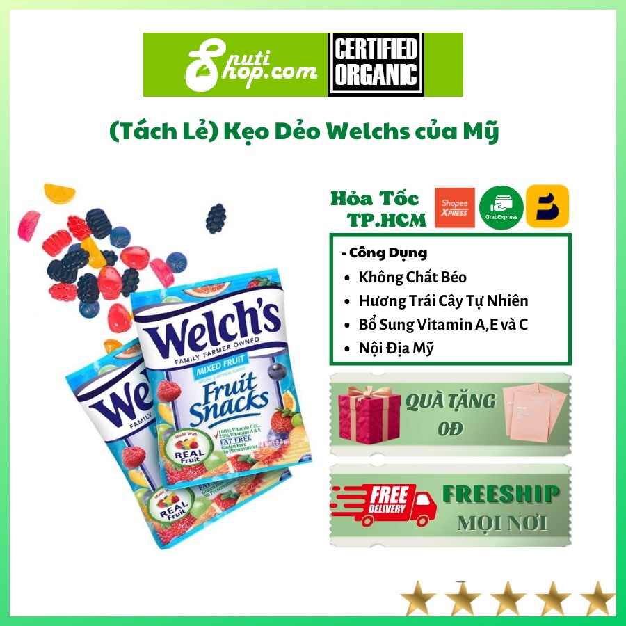 Kẹo dẻo Welchs MỸ gói nhỏ 25.5 gram - USA