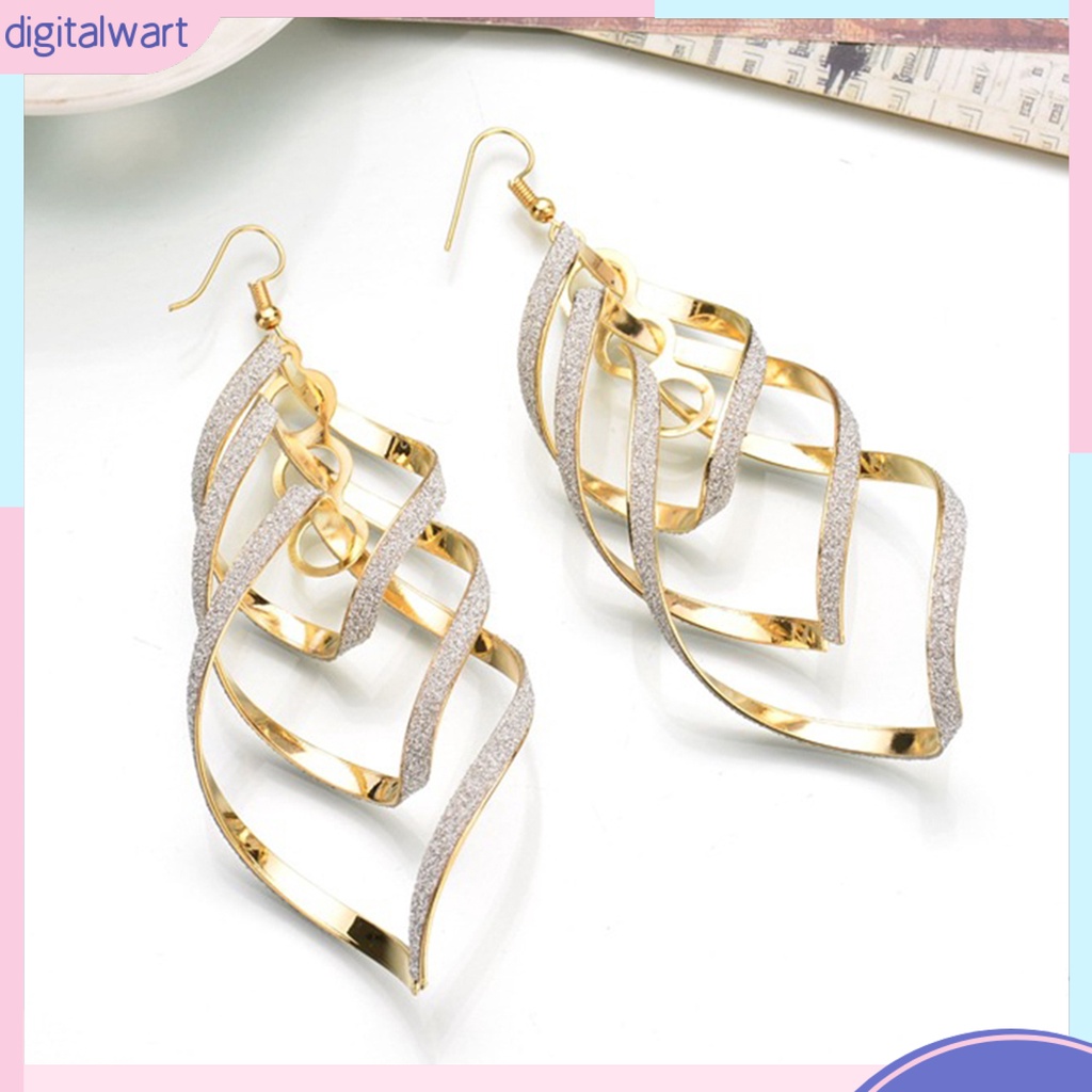 Đôi Bông Tai Dáng Rơi Họa Tiết Xoắn Ốc Đính Đá Thời Trang Cho Nữ