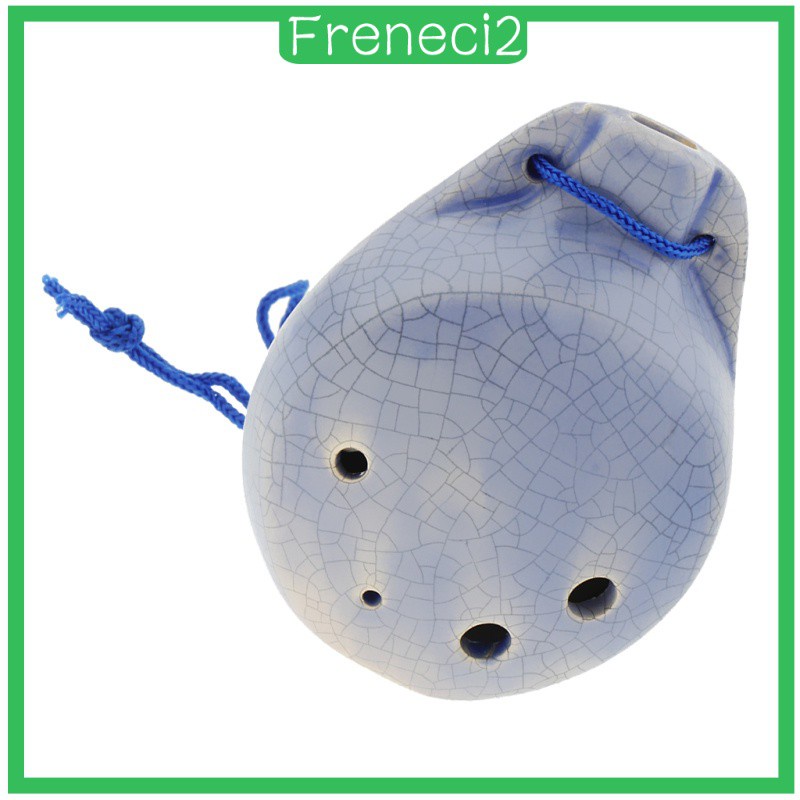 [FRENECI2] Professional 6 Hole Alto C Key Ocarina Ceramic Instrument with Lanyard
