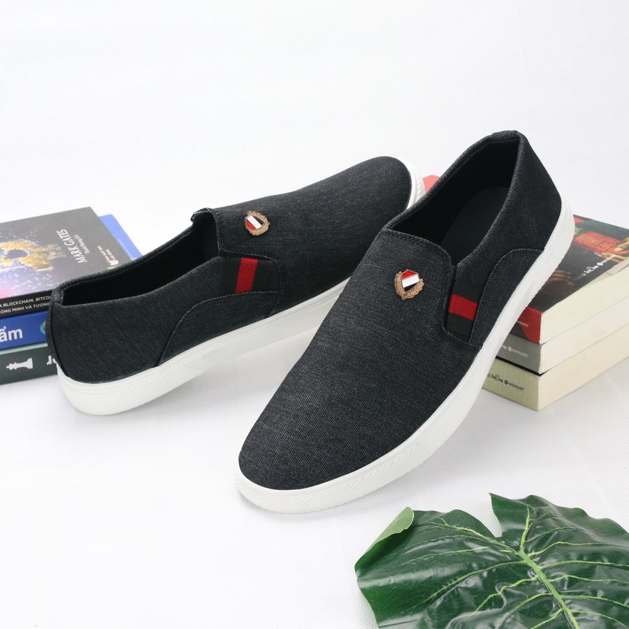 Giày lười vải nam thân đen đế trắng DD361 Shop ĐỊCH ĐỊCH | BigBuy360 - bigbuy360.vn