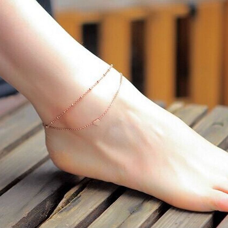 Lắc Chân Hai Lớp Hình Trái Tim Thời Trang Đi Biển Tinh Tế Dành Cho Nữ | BigBuy360 - bigbuy360.vn