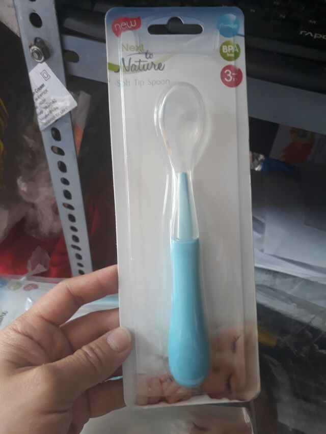 Thìa ăn dặm cảm ưng nhiệt silicon Nature hàng Thái Lan