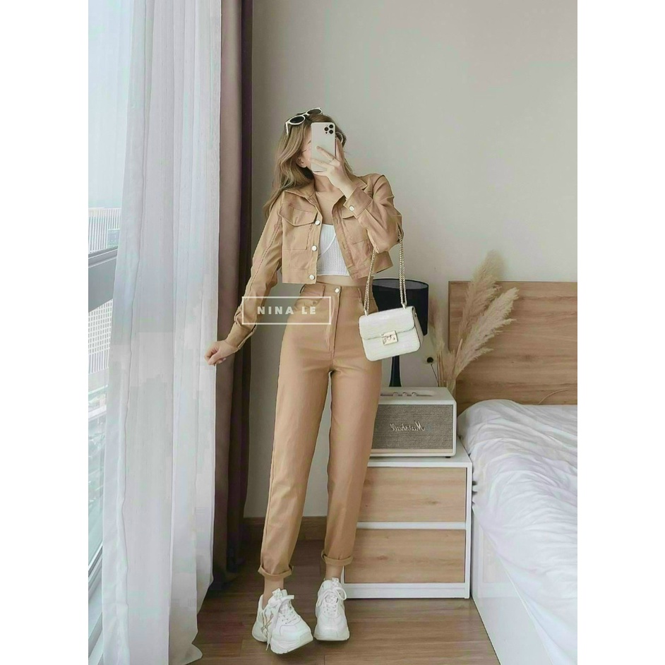 (FreeShip 2022) Sét Đồ Nữ,Sét 3 Món Ao Khoát From Croptop Mix Quần Kèm Lót Thun Gân Chất Đẹp Lên From Chuẩn