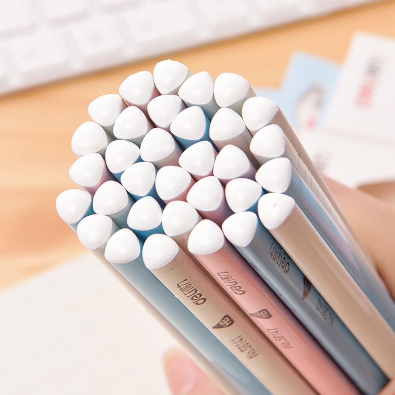 Bút Chì Gỗ Hình Tam Giác Deli 2B Kèm Thước Đo Tiện Dụng Cho Học Sinh