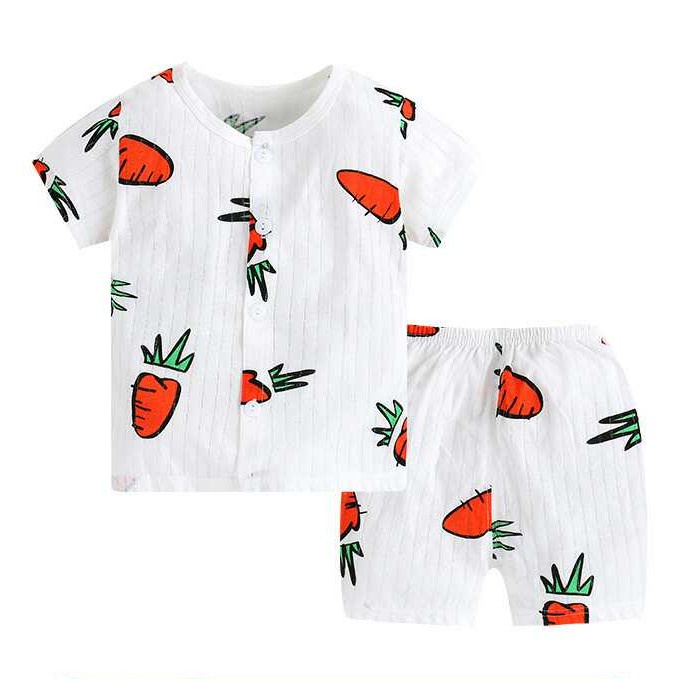 Đồ bộ cộc tay cho bé trai và bé gái chất cotton giấy AM219 , quần áo trẻ em cho bé sơ sinh đến 15kg