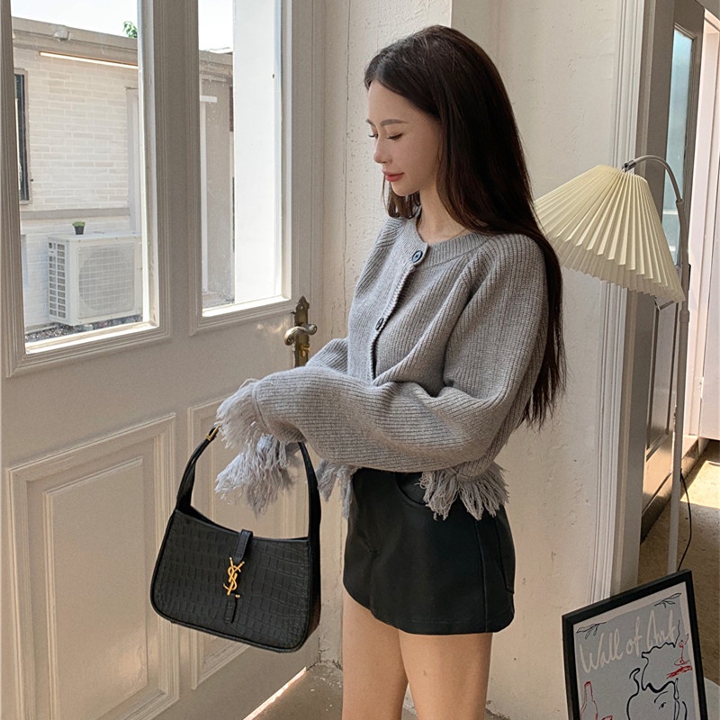 Áo Khoác Len Cardigan Tay Dài Dáng Rộng Thời Trang Thu Đông Cho Nữ