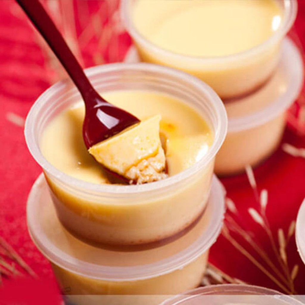 Bộ 20 Khuôn Làm Pudding Bánh Flan Rau Câu Hình Tròn Có Nắp Size 7cm