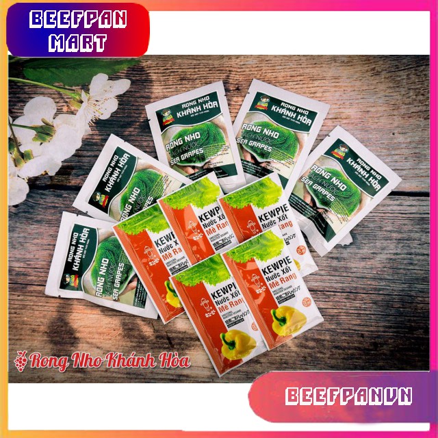 Combo 25 Bịch Rong Nho Tách Nước Khánh Hoà 25Gr + 1 Chai Mè Rang 210ml - Công Nghệ Tách Nước Tiêu Chuẩn Nhật Bản | BigBuy360 - bigbuy360.vn