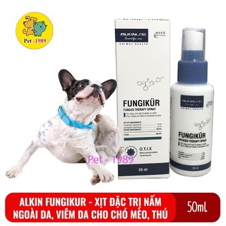 ALKIN FUNGIKUR 50ML NẤM VIÊM DA CHÓ MÈO. Pet-1989