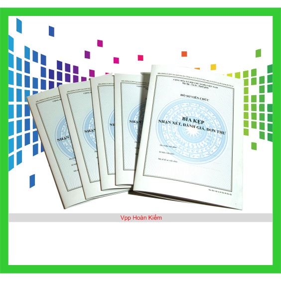 Combo 5 Bộ 3 bìa kẹp Hồ Sơ Viên Chức – Mẫu mới nhất, giấy trắng 2 mặt.