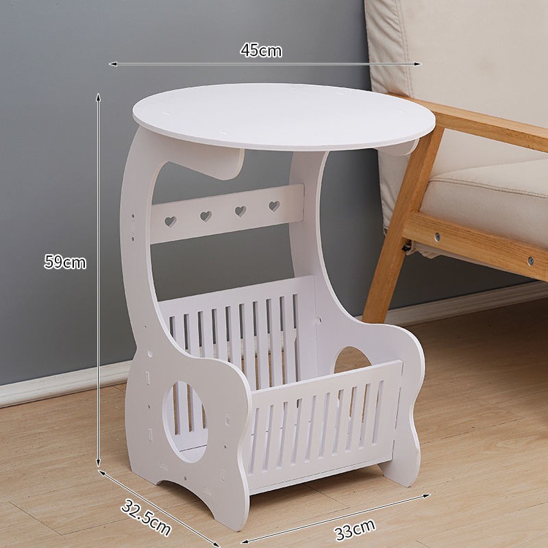 Bàn cà phê ​​phòng ngủ đầu giường nhỏ kiểu châu Âu tròn phòng khách sofa phụ mini ý tưởng