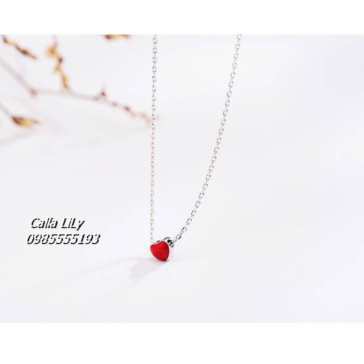 [FreeShip]Dây Chuyền Bạc 925 Red Heart Hàn Quốc