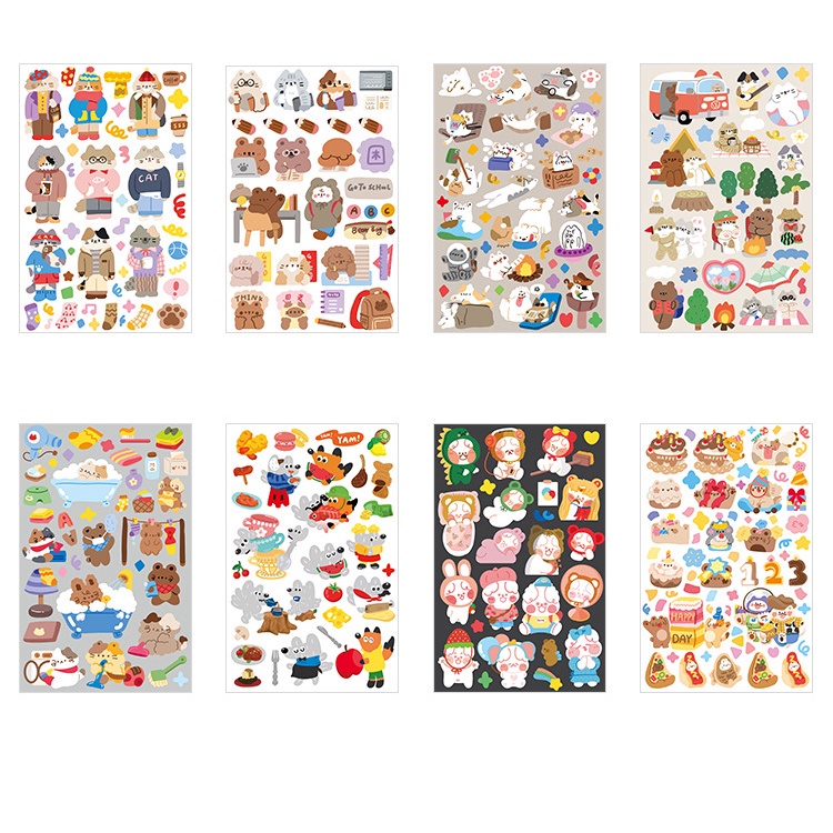Nhãn Dán Trang Trí Sổ Tay/Nhật Ký Màu Laser Hình Động Vật DIY