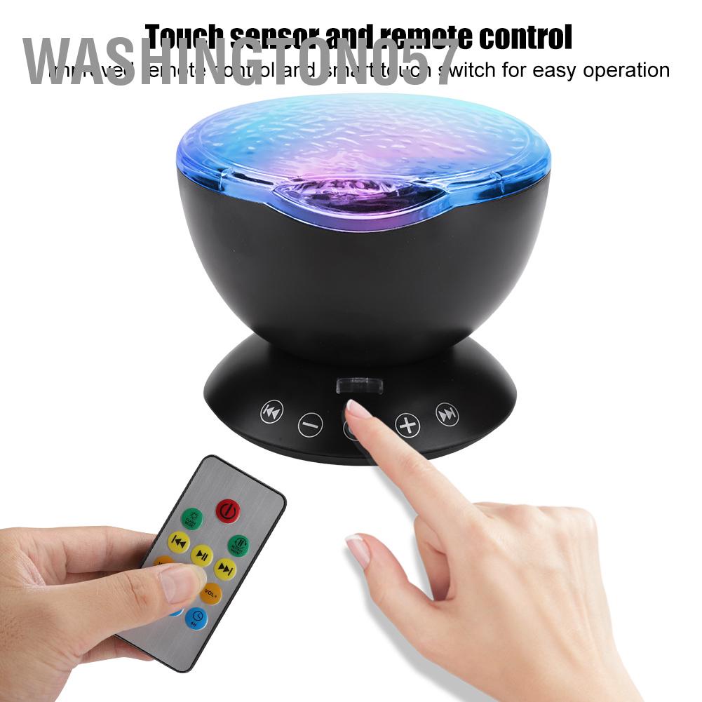 Washington057 LED Ocean Projector with Mini Speaker 2M USB Cable Colorful Projection Lamp Support Memory Card and 3.5mm Port