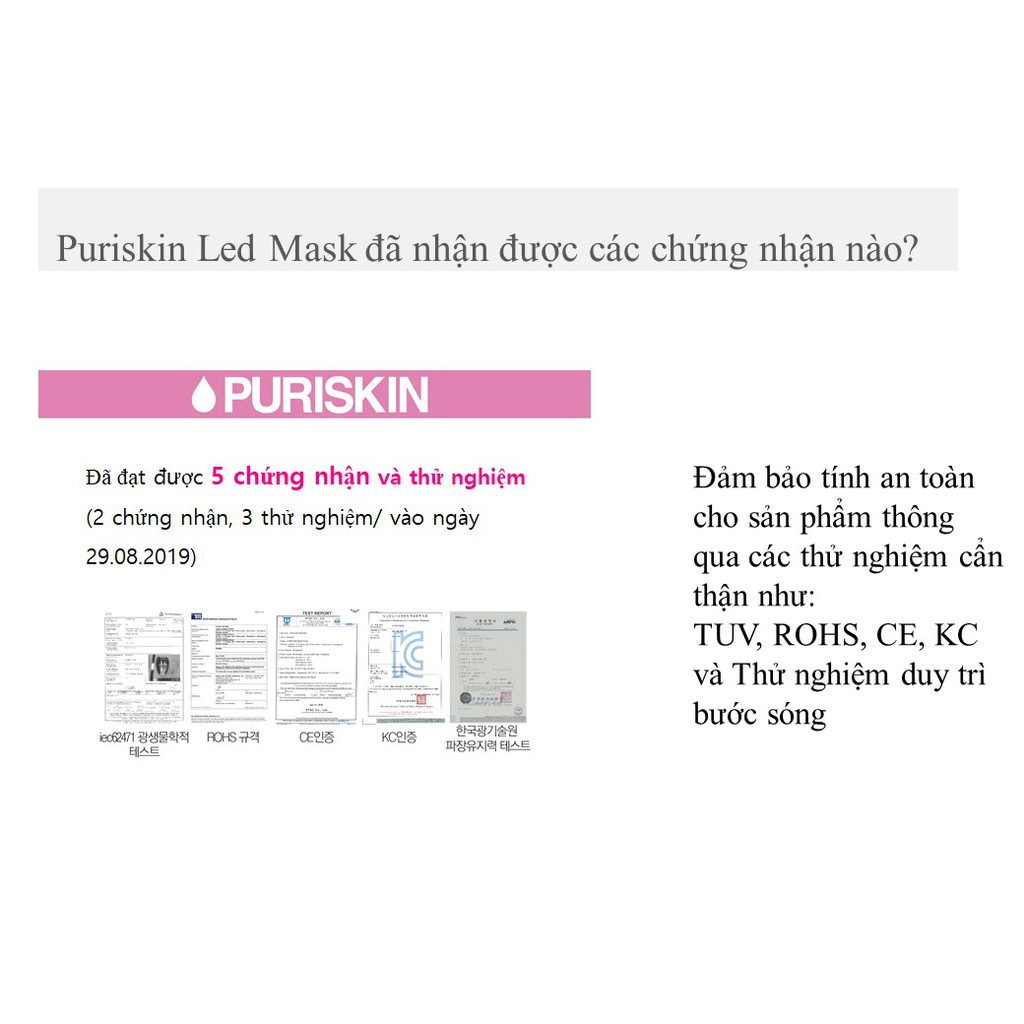 Mặt Nạ Ánh Sáng Sinh Học Hàn Quốc chính hãng - Led mask Puriskin