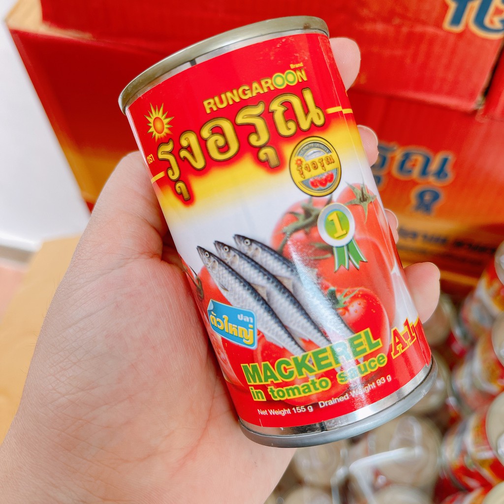 Lốc 10 Lon Cá Mòi Sốt Cà Đóng Hộp Thái Lan RUNGAROON