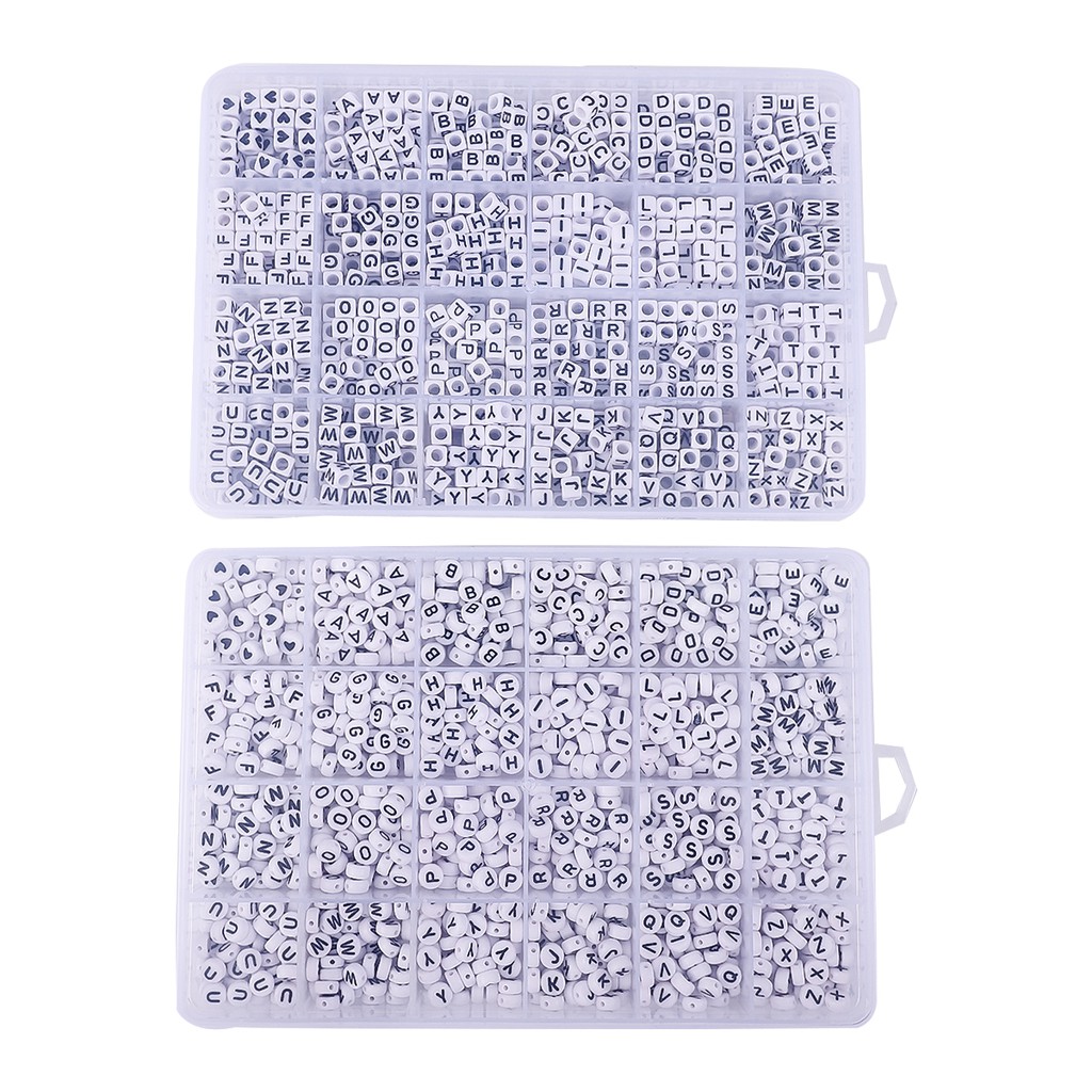 BEADIA Hạt Xỏ Làm Trang Sức Hình Chữ Cái/ Trái Tim/ Chữ Cái Bằng Acrylic Độc Đáo DIY