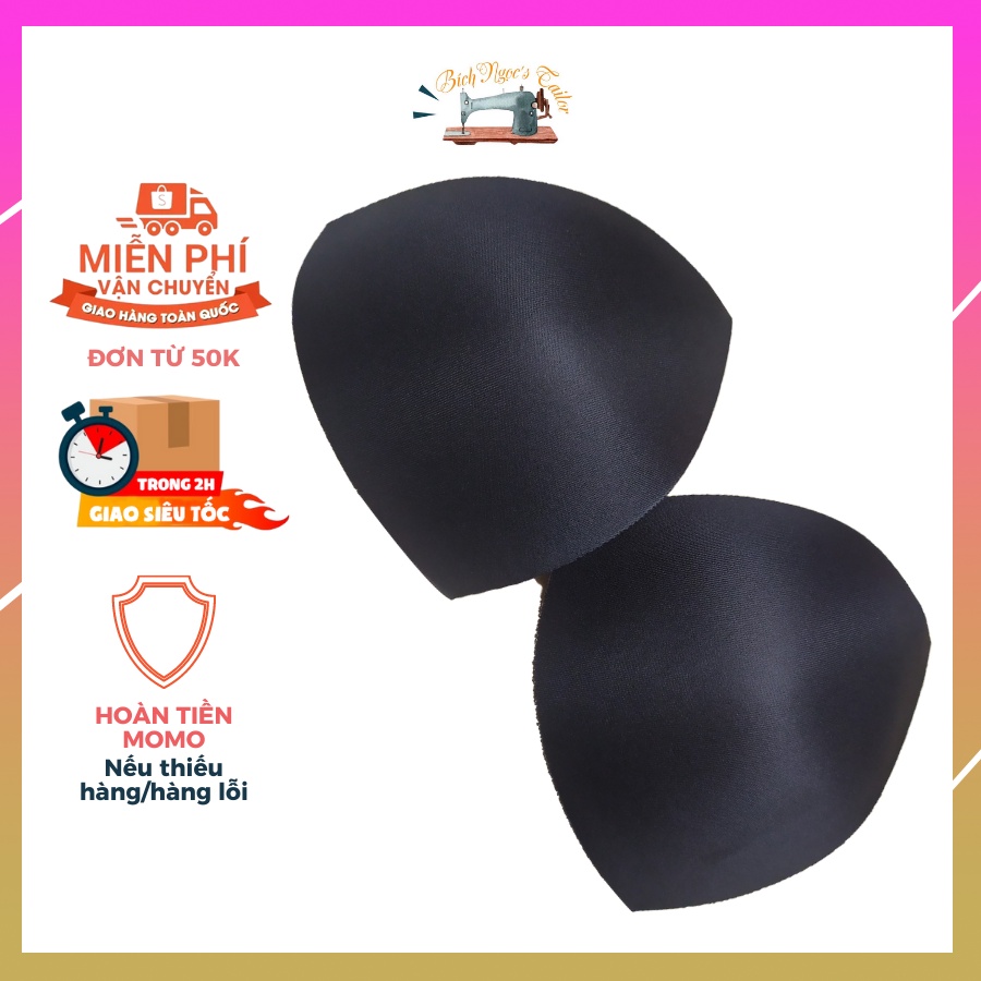 Mút xốp tam giác độn ngực màu đen trắng da | Tiệm May Bí Ngô