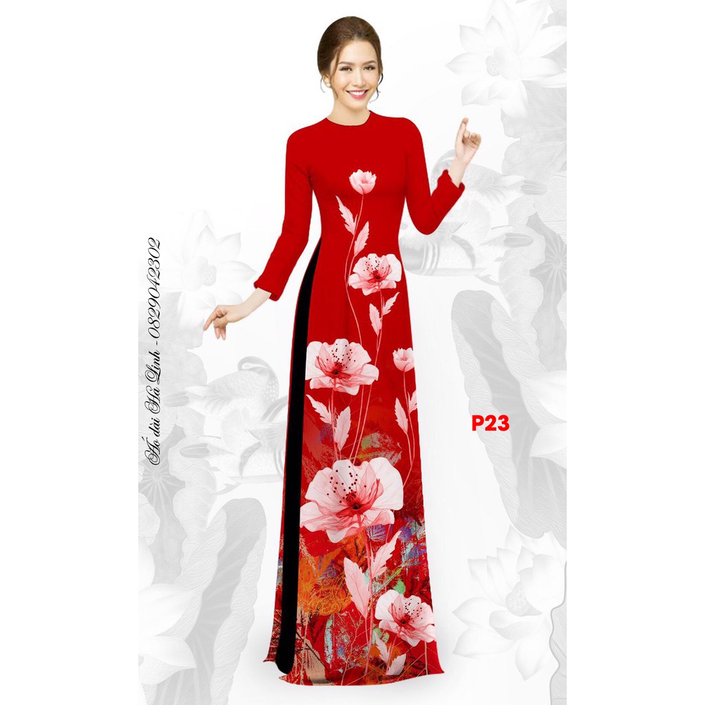 Áo dài thiết kế, in 3D, Áo dài Hà Linh - Mã P23